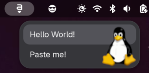 Paste Presets GNOME extension screenshot.